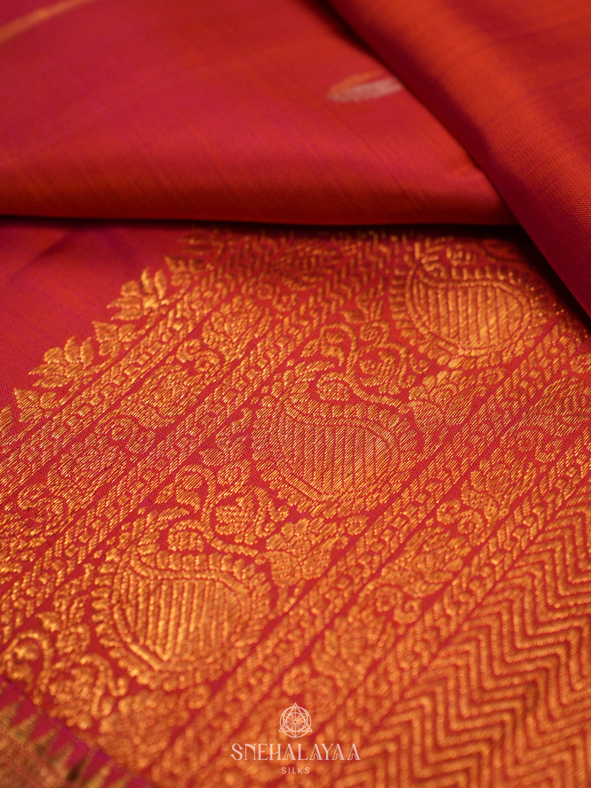 Orange Kanjivaram Silk Saree