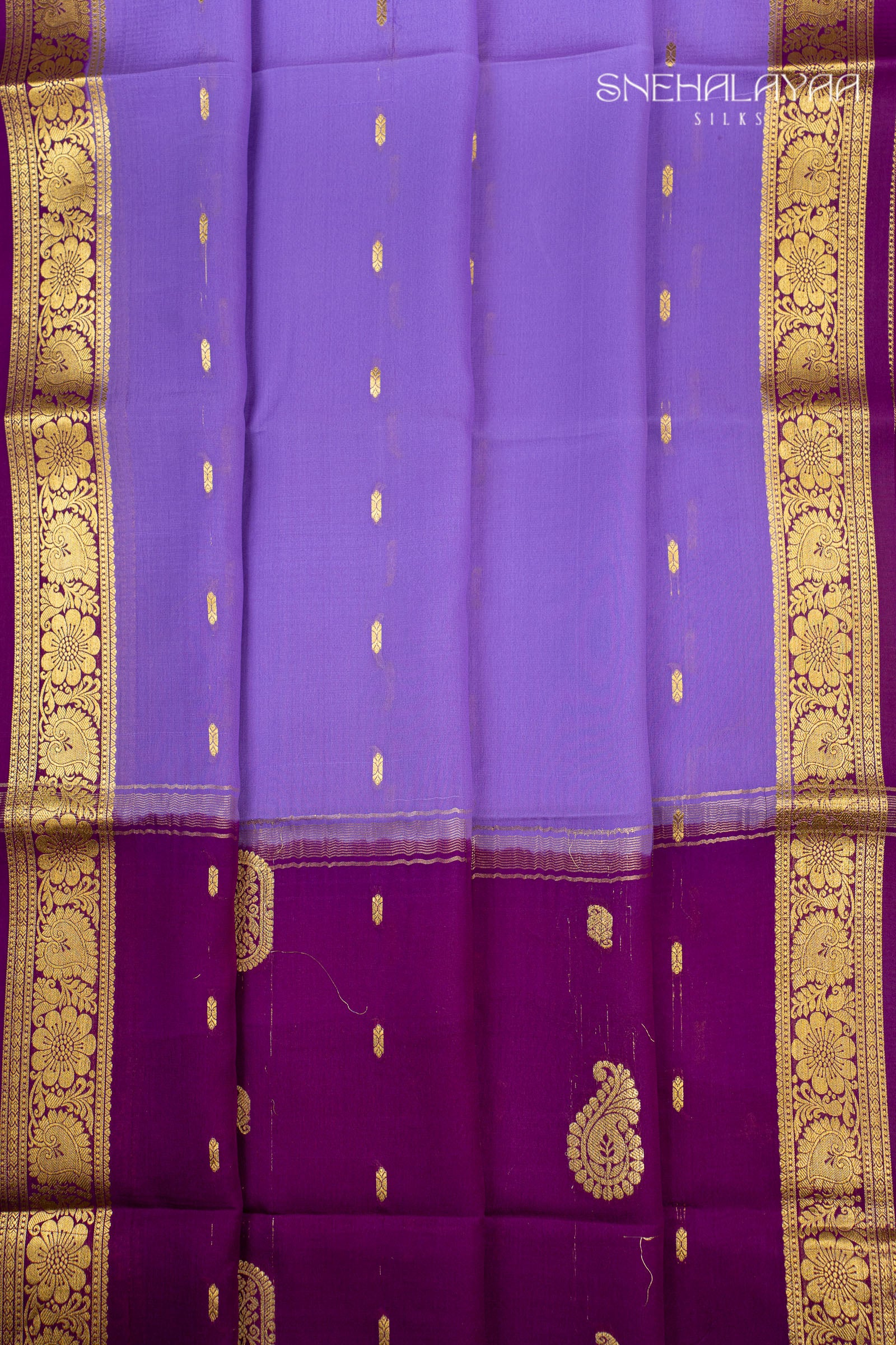 Orchid Purple Mysore Crepe Silk Saree