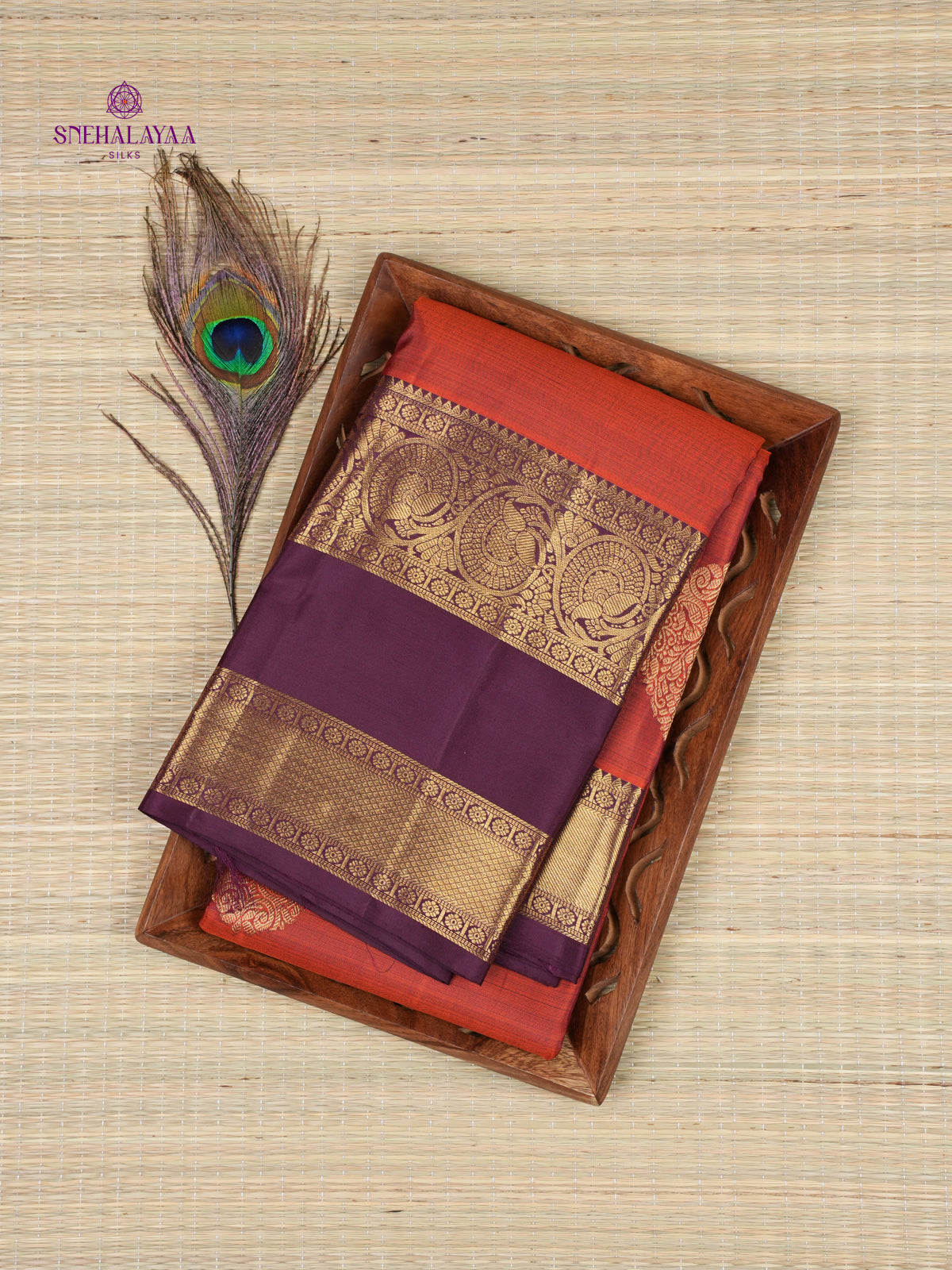 Orange Kanjivaram Silk Saree