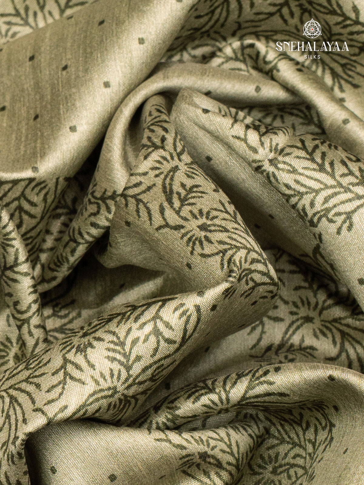 Olive Green Tussar Saree