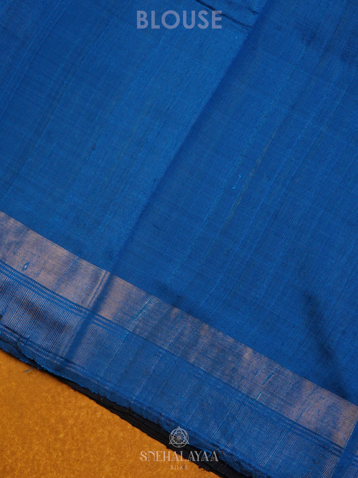 Navy Blue Dupion Silk Saree