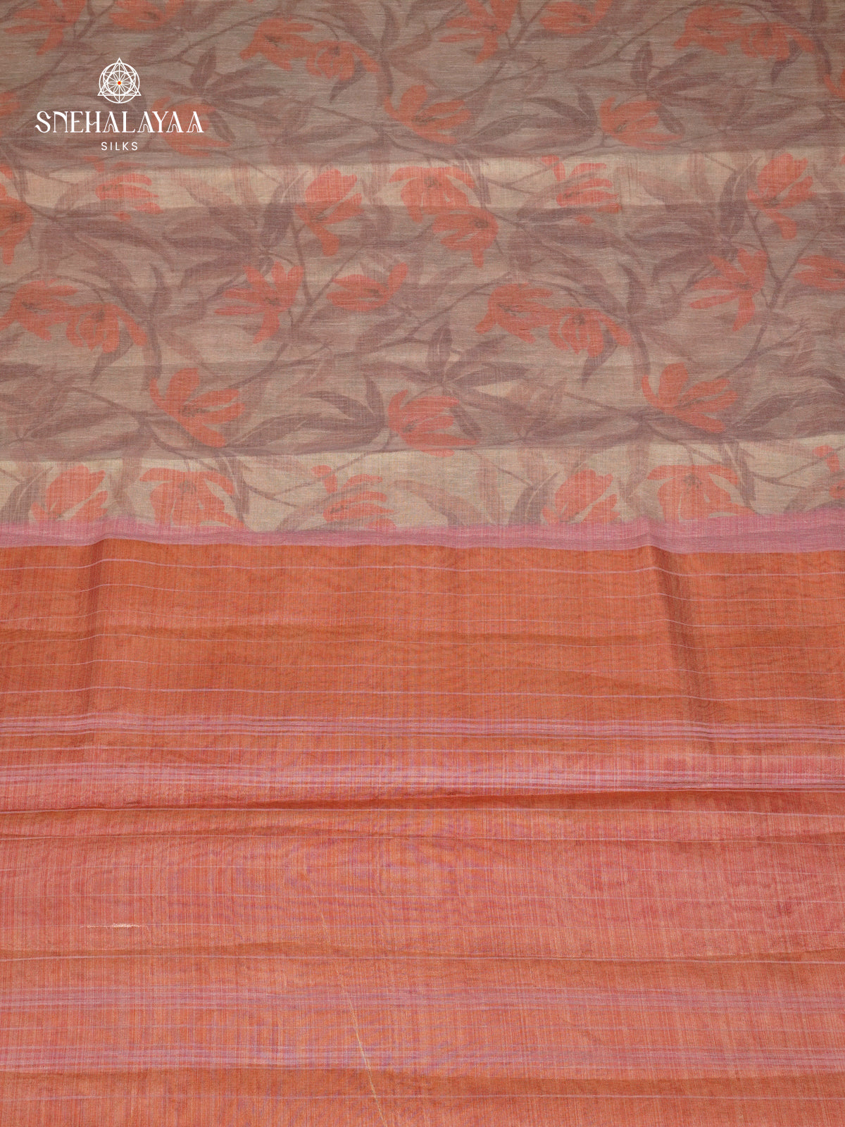 Brown Linen Tissue Saree