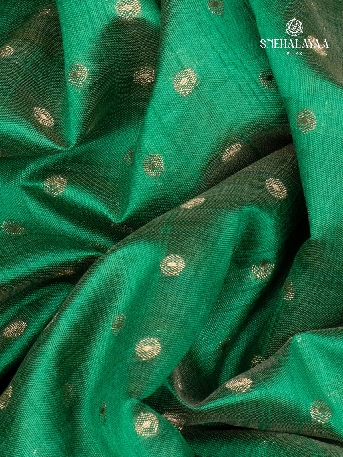 Emerald Green Raw Silk Saree