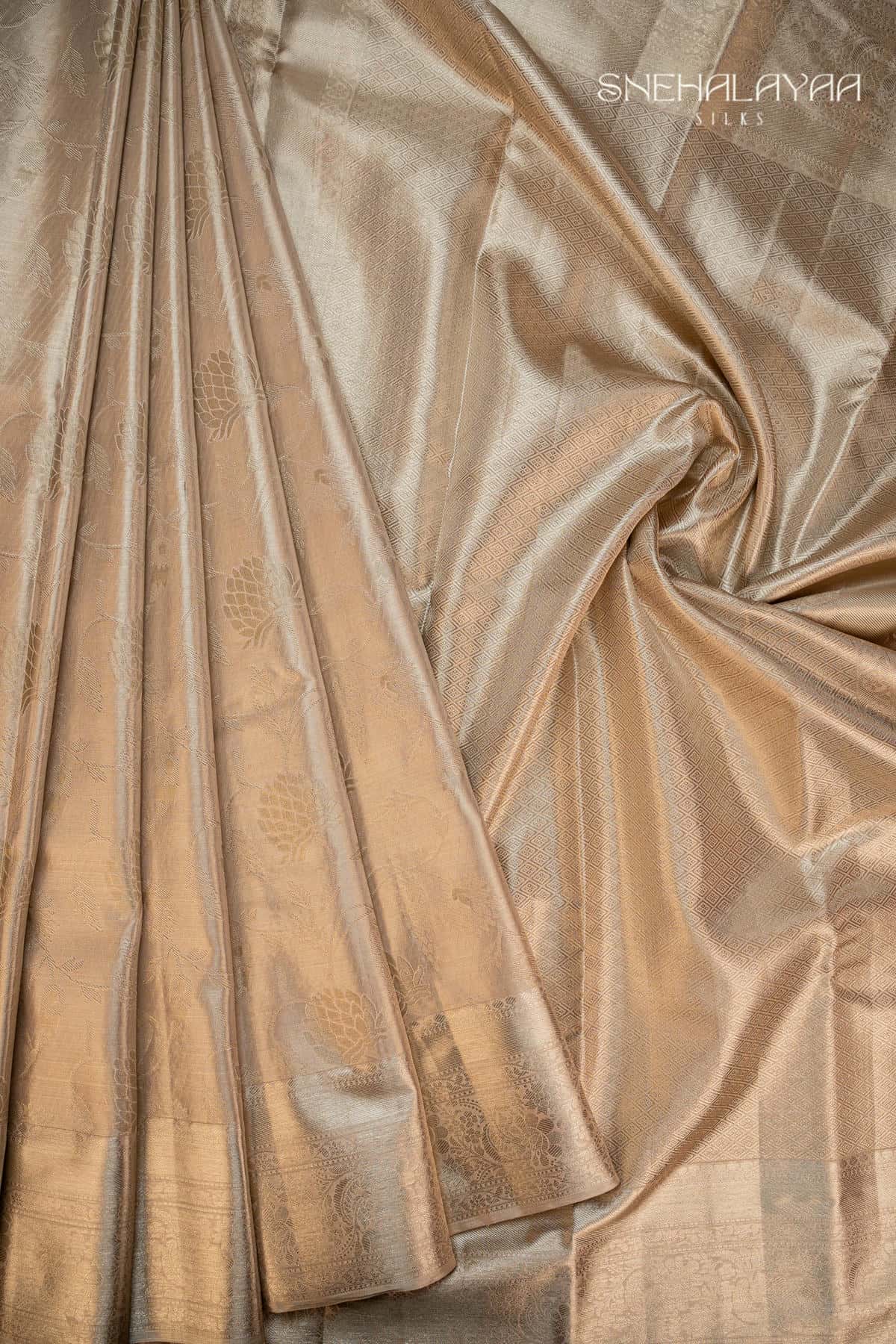 Gold Kancheevaram Tissue Silk Saree
