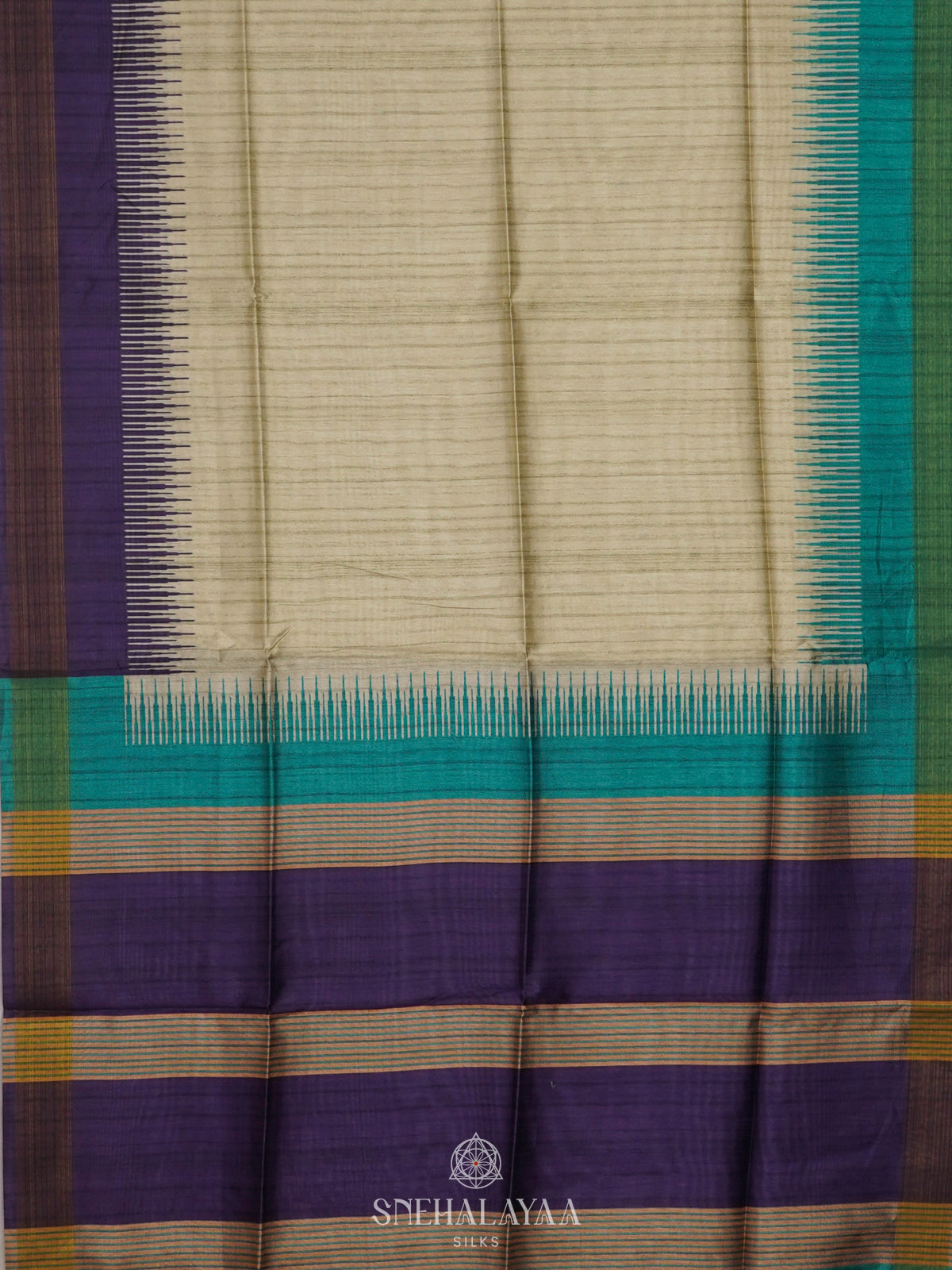 Pale Green Tussar Saree