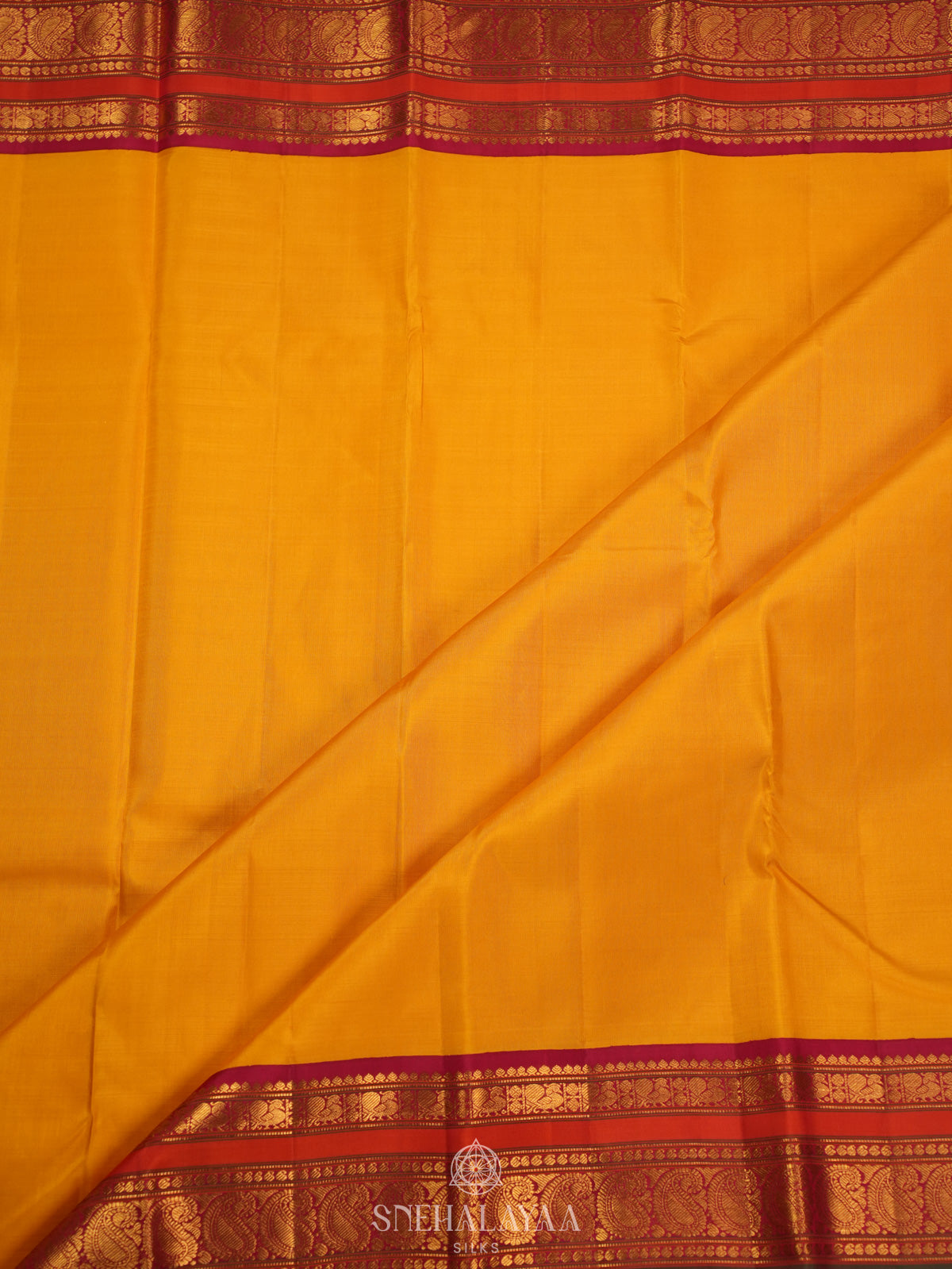 Mango Yellow Kanjivaram Silk Saree