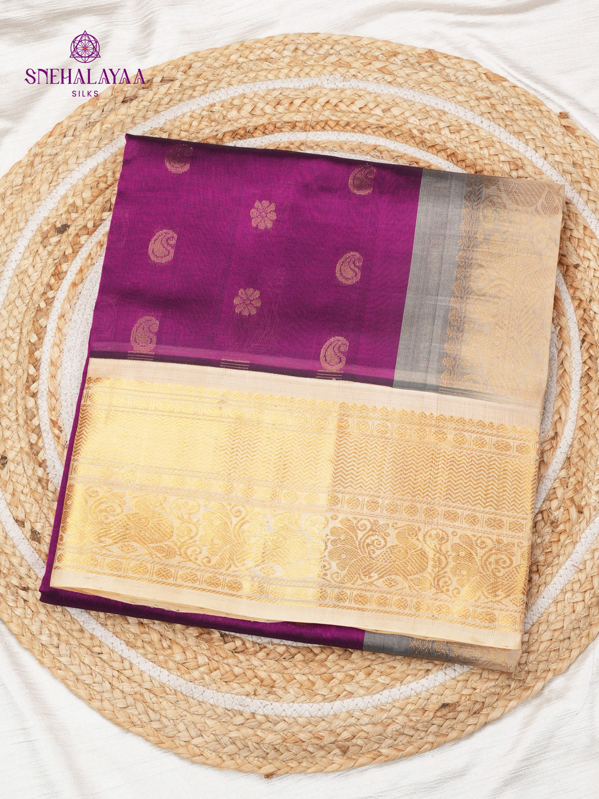 Purple Kanchi Silk Cotton Saree