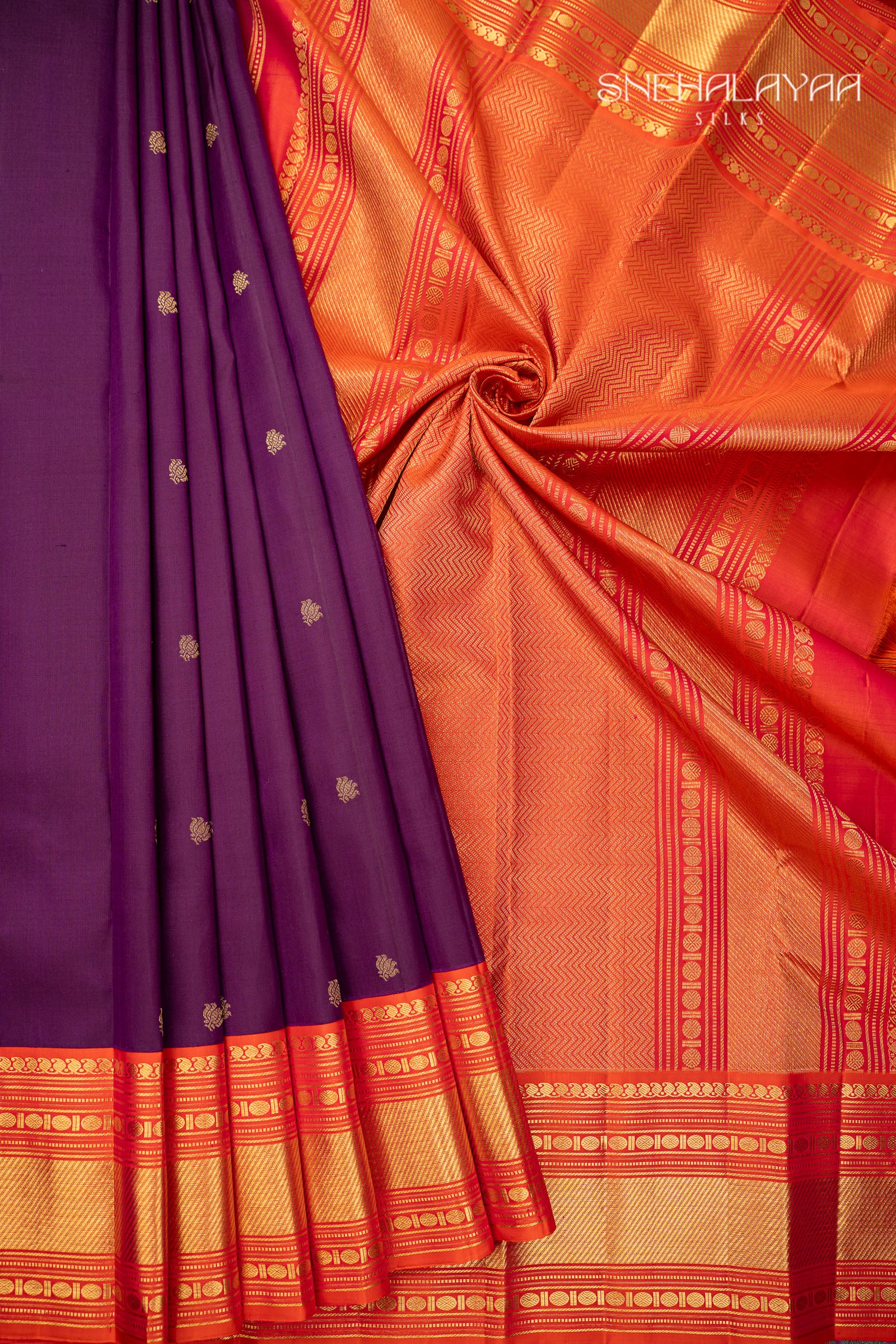 Violet Kancheevaram Silk Saree