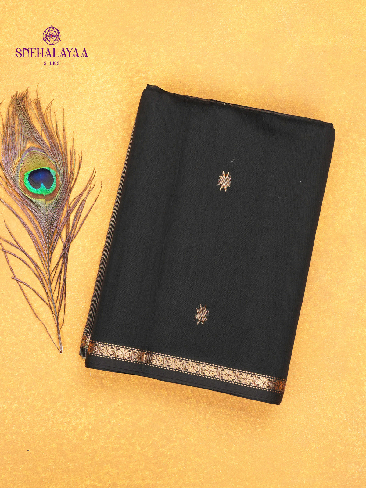 Black Maheshwari Silk Cotton Saree