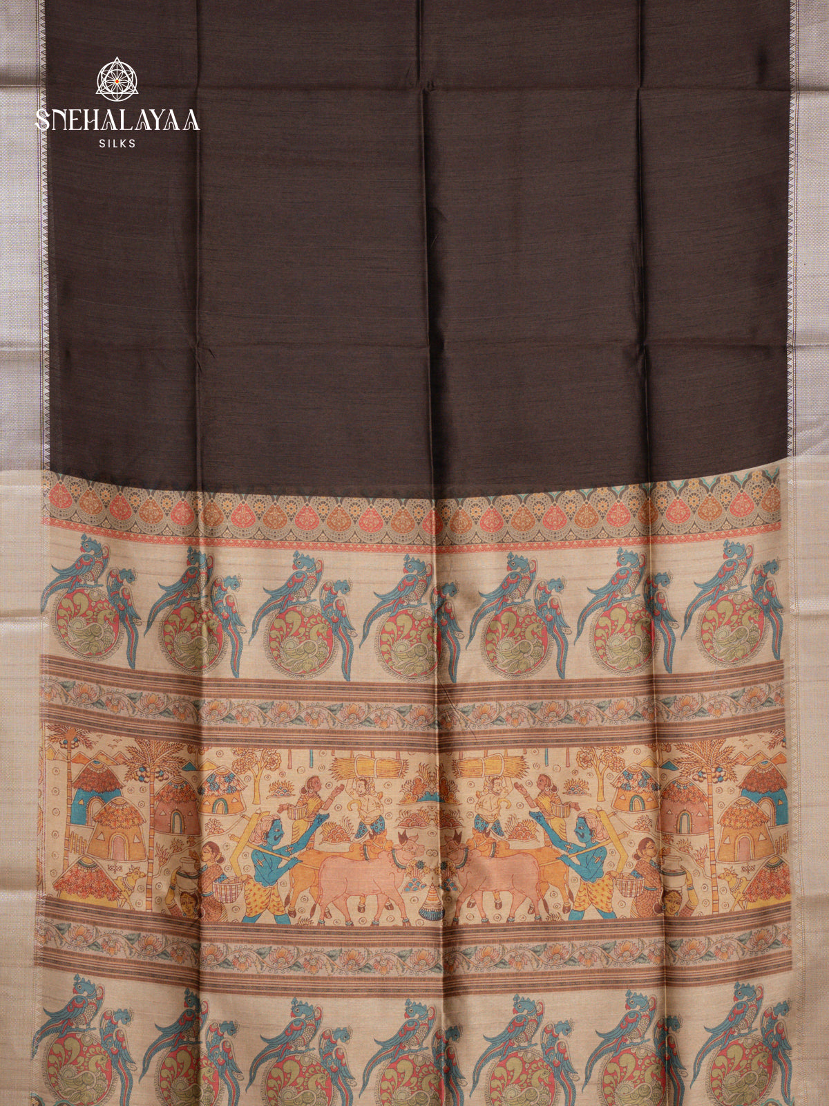 Brown Tussar Saree
