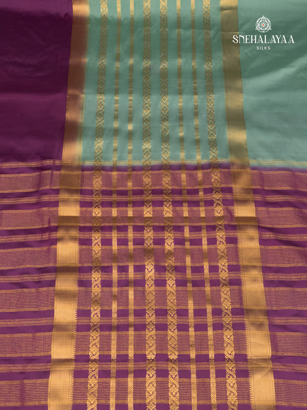 Pale Blue Mysore Silk Saree