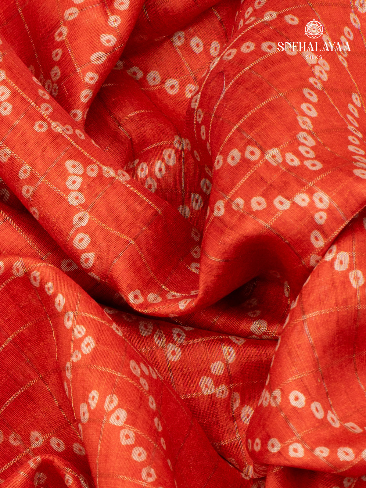 Orange Madhubani Saree