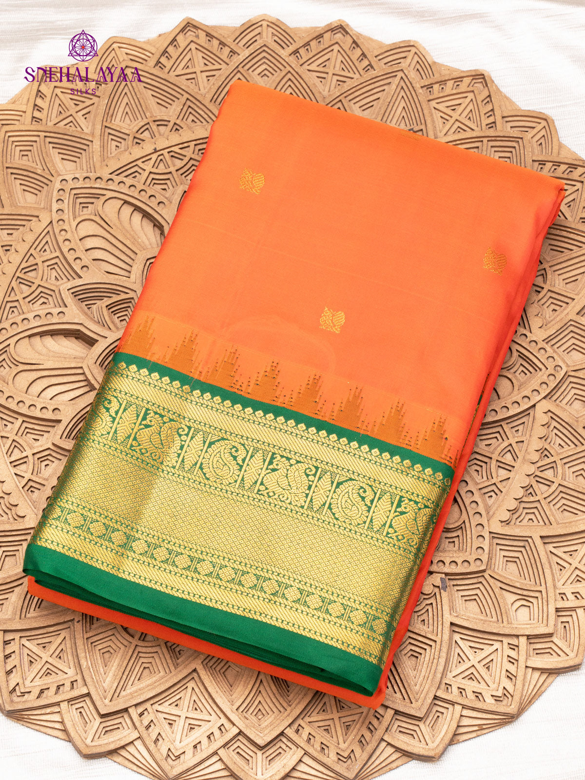 Orange Kanjivaram Silk Saree