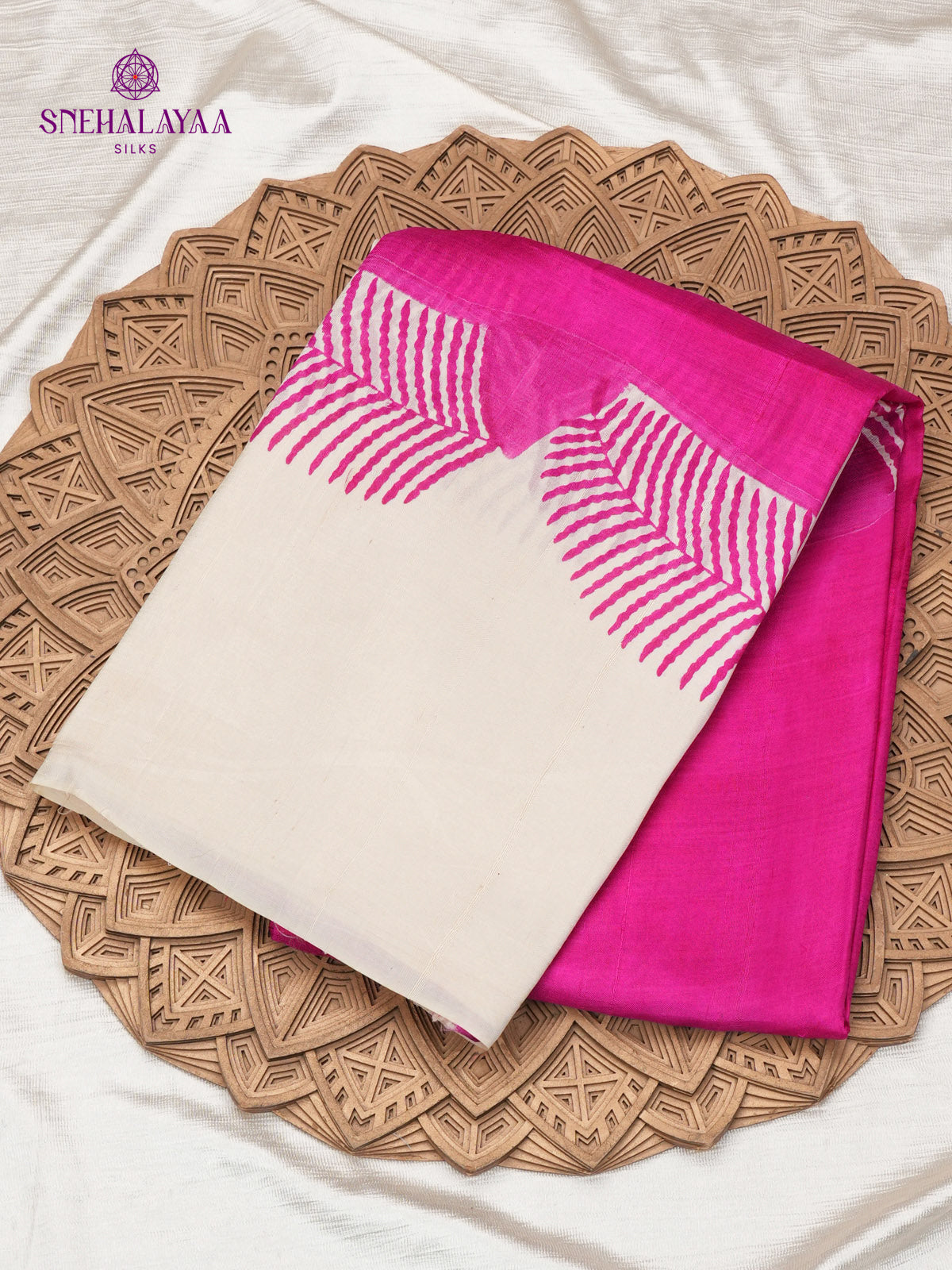 Rani Pink Tussar Silk Saree