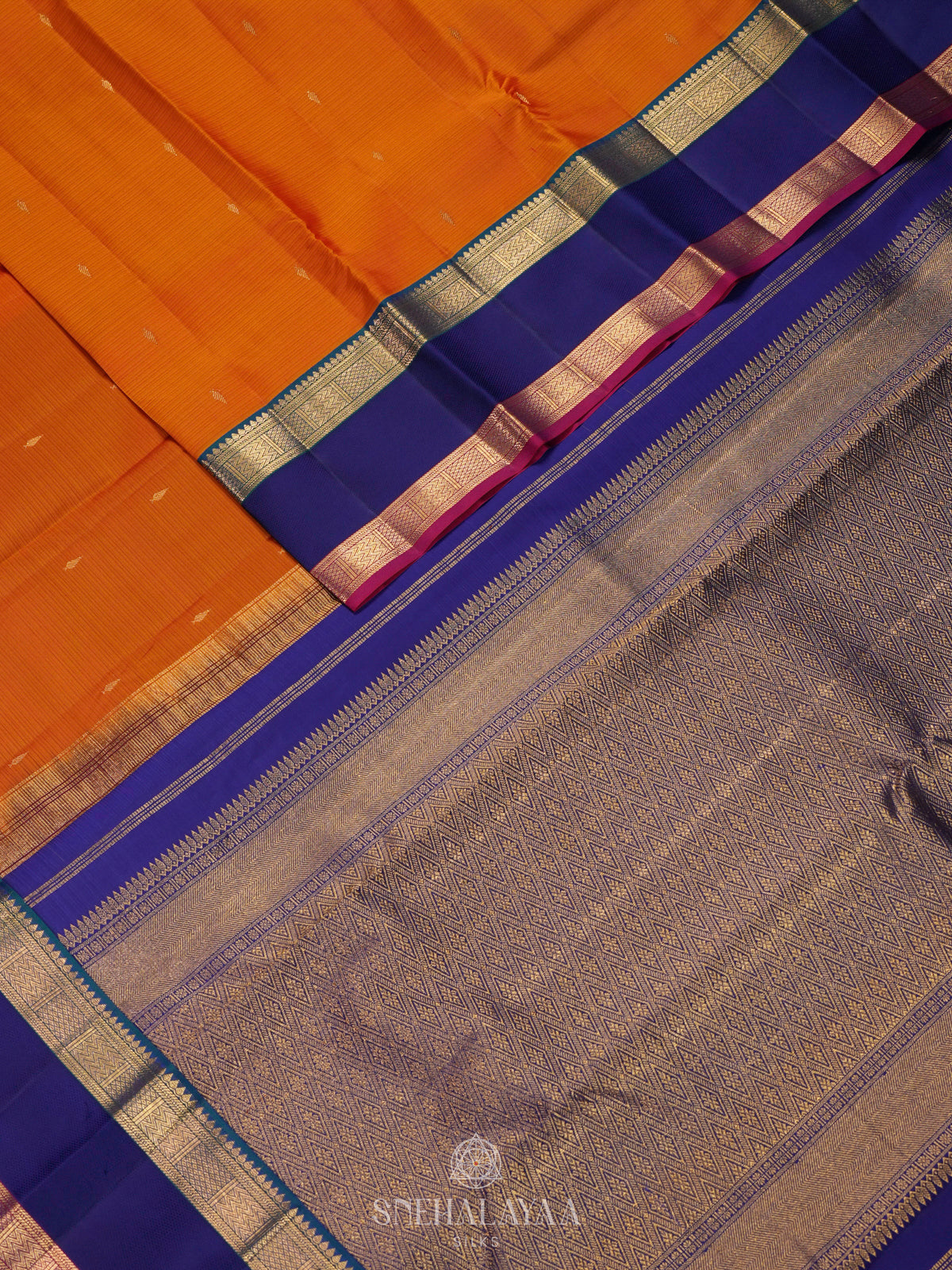 Orange Kanjivaram Silk Saree