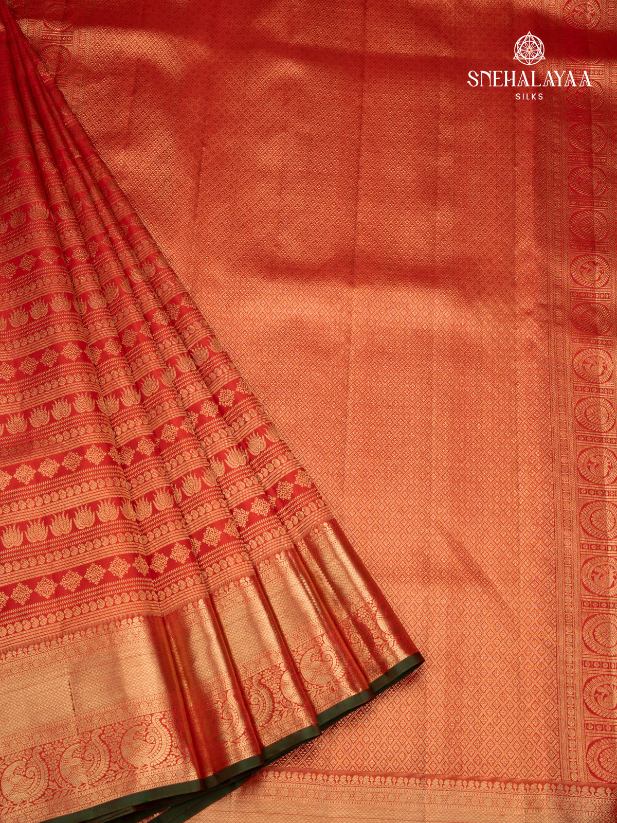 Orange Kanjivaram Silk Saree