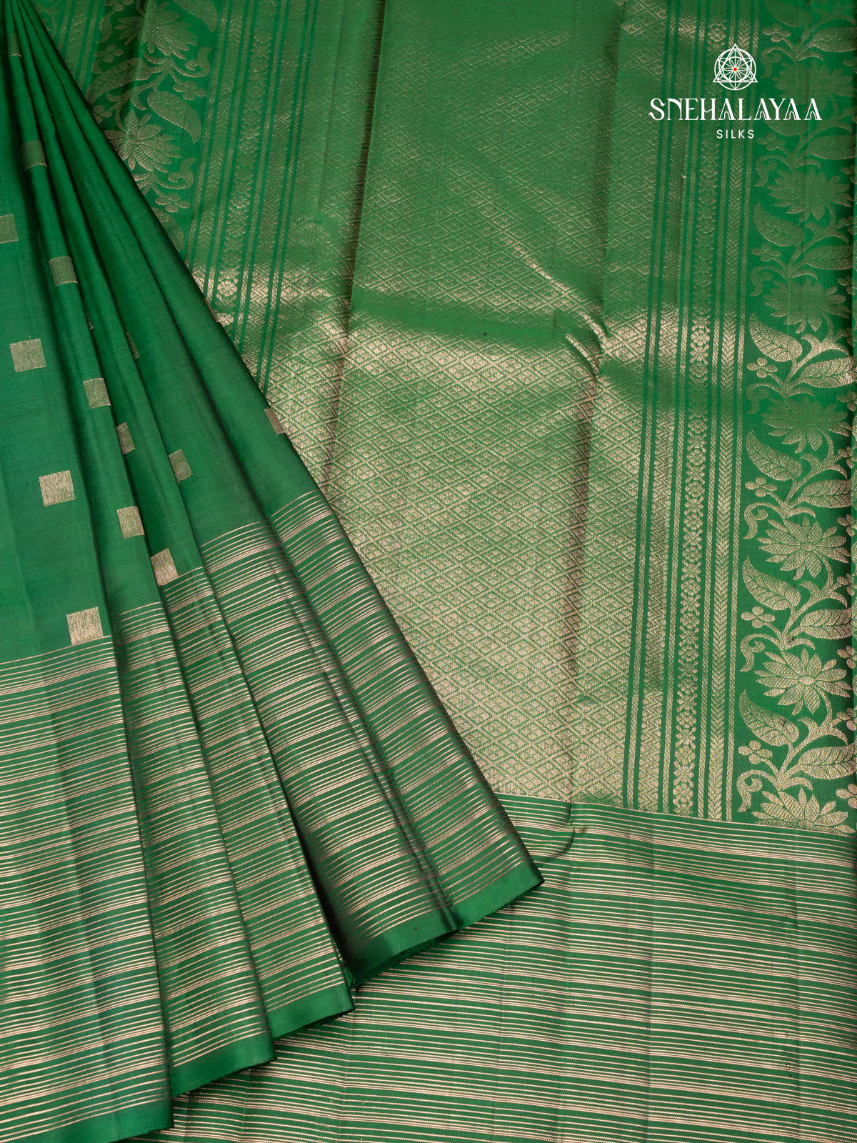 Bottle Green Kanjivaram Silk Saree