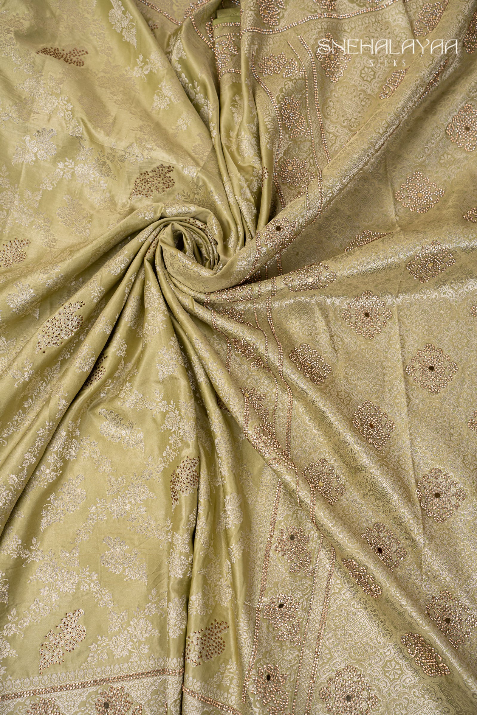 Pistachio Green Banaras Saree