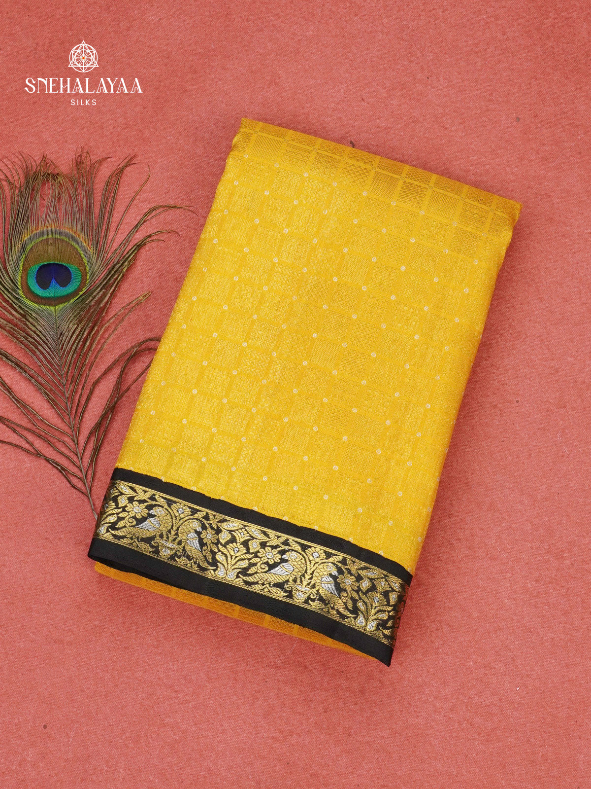 Lemon Yellow Kanjivaram Silk Saree