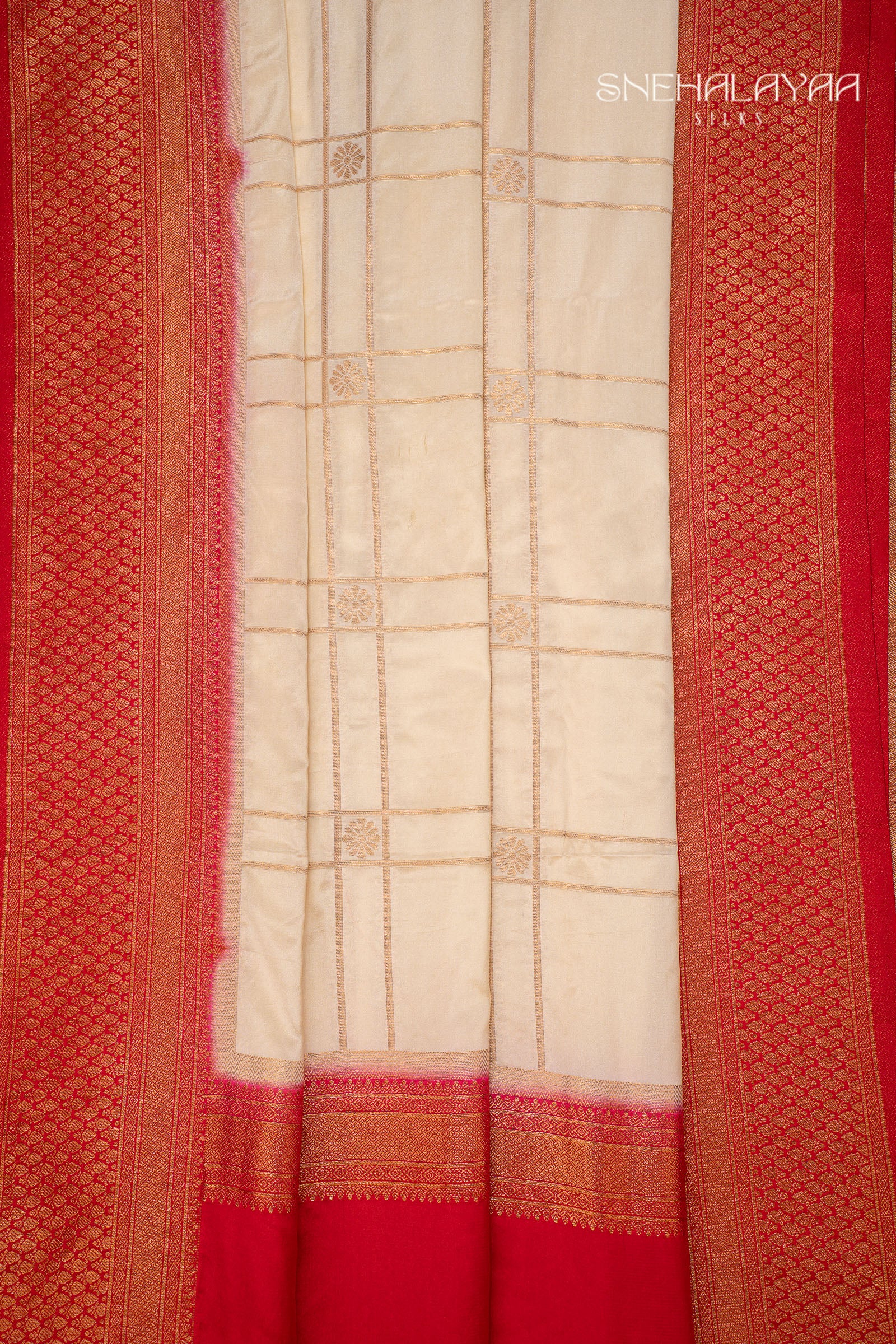 Cream Semi Mysore Silk Saree