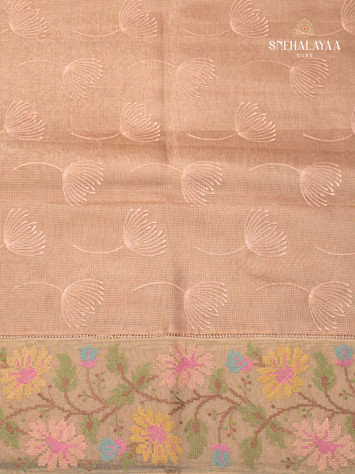 Sandal Kota Embroidery Saree