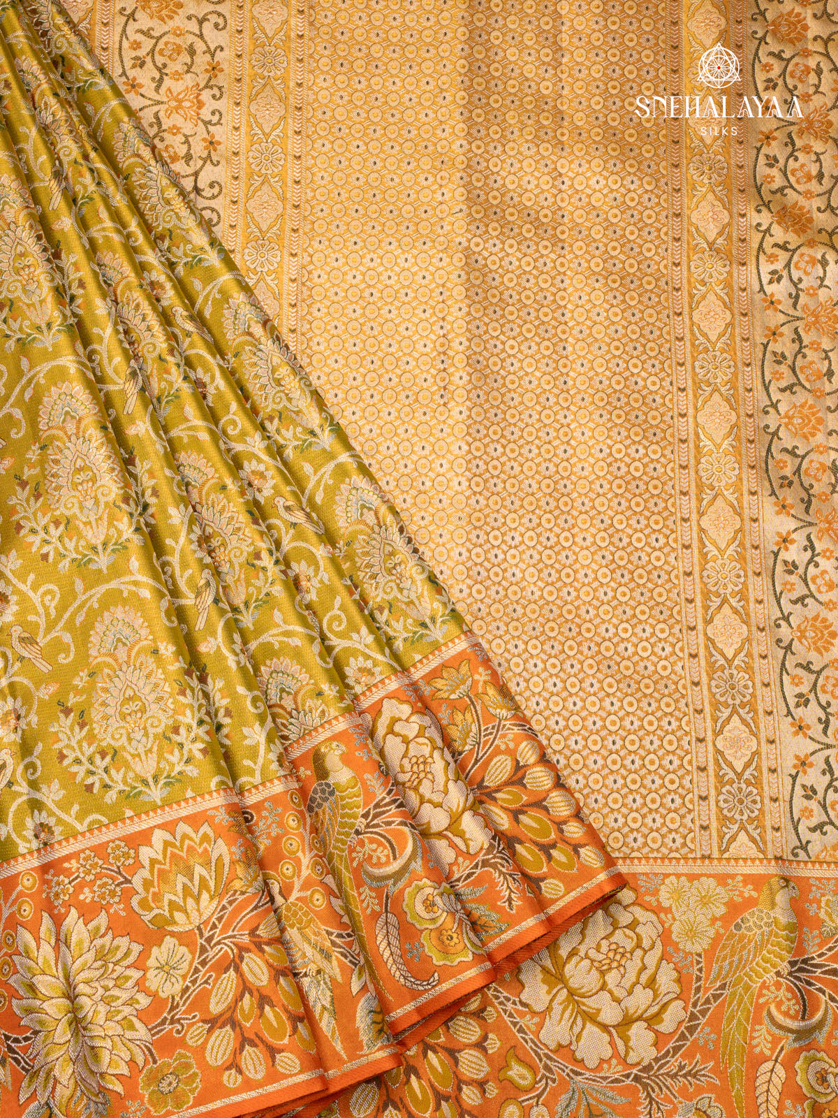 Yellow Kanjivaram Silk Saree