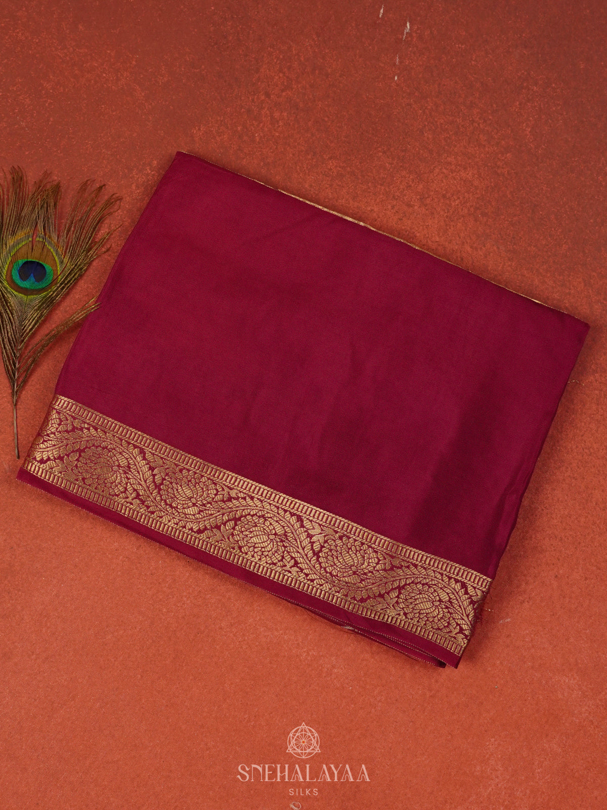 Maroon Banaras Silk Saree