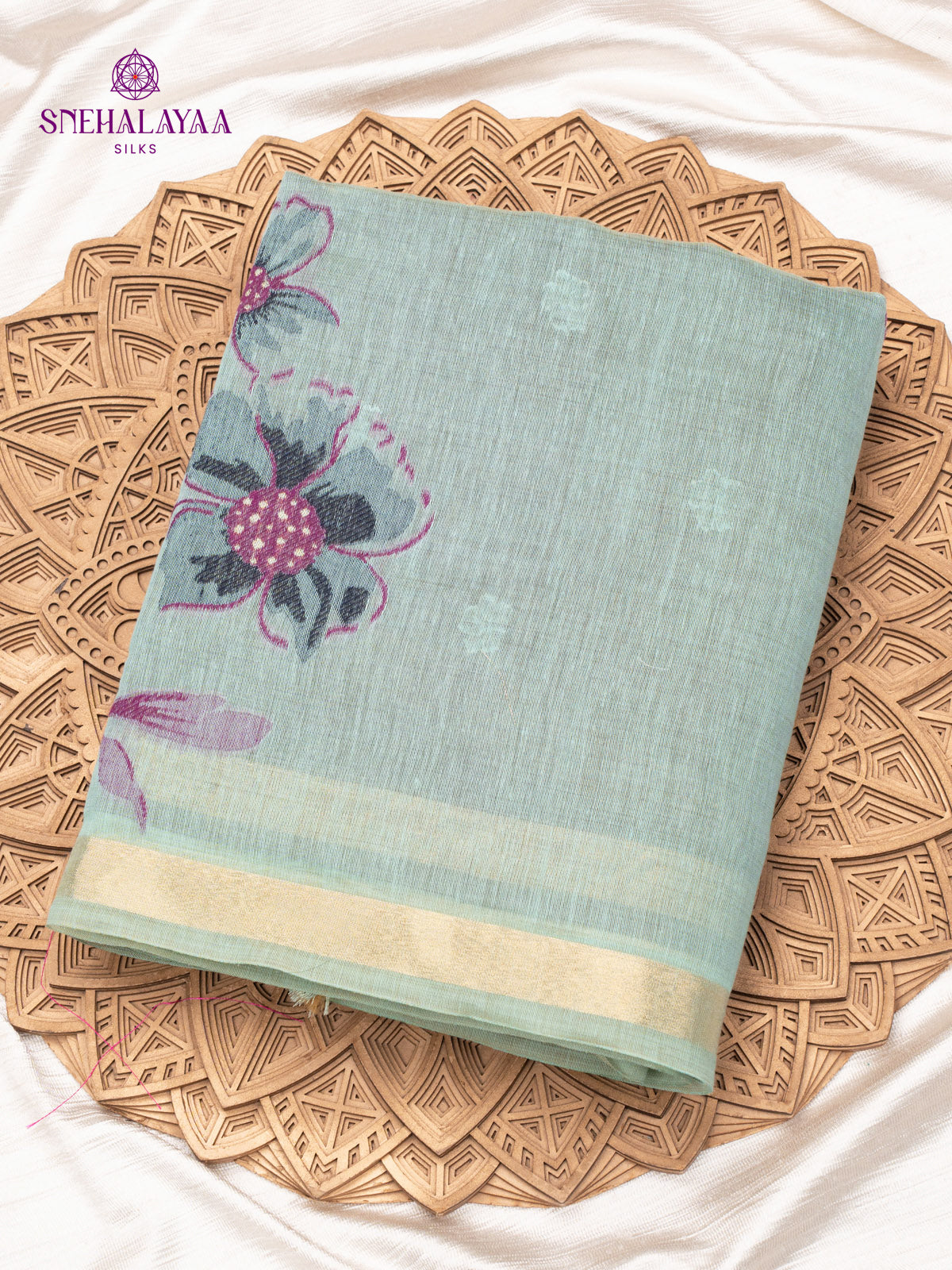 Sea Green Munga Cotton Saree