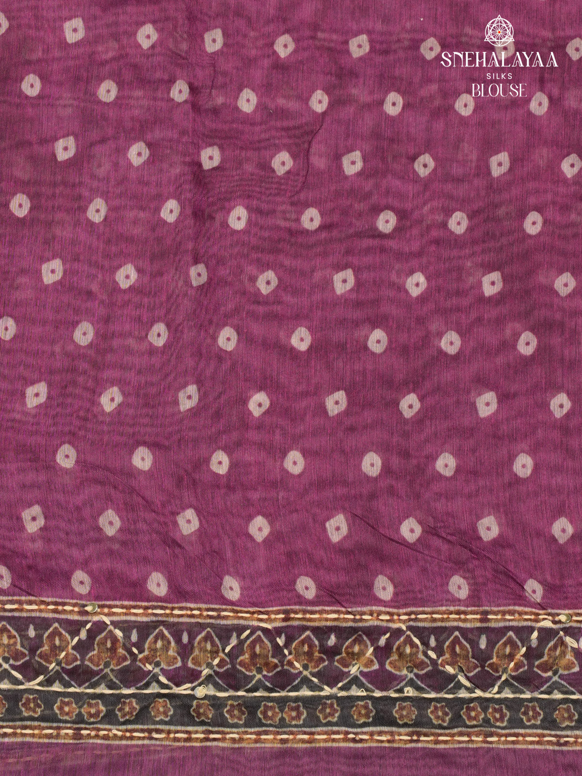 Burgundy Linen Embroidery Saree