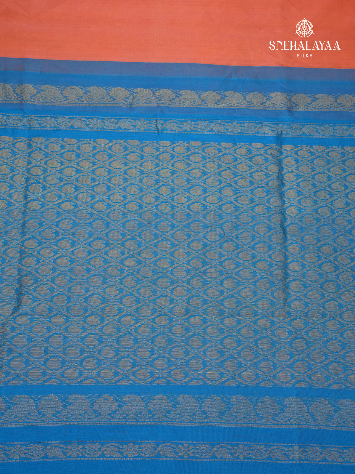 Saffron Kanchi Silk Cotton Saree