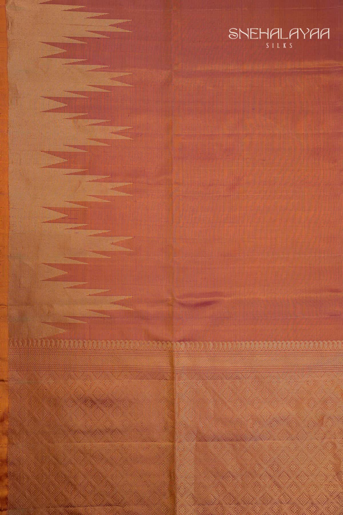 Rust Orange Soft Silk Saree