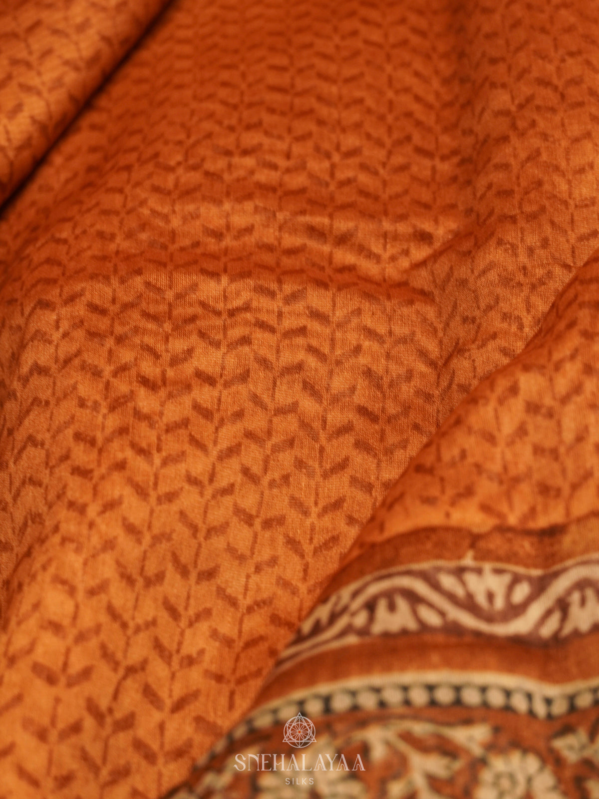 Orange Chanderi Saree