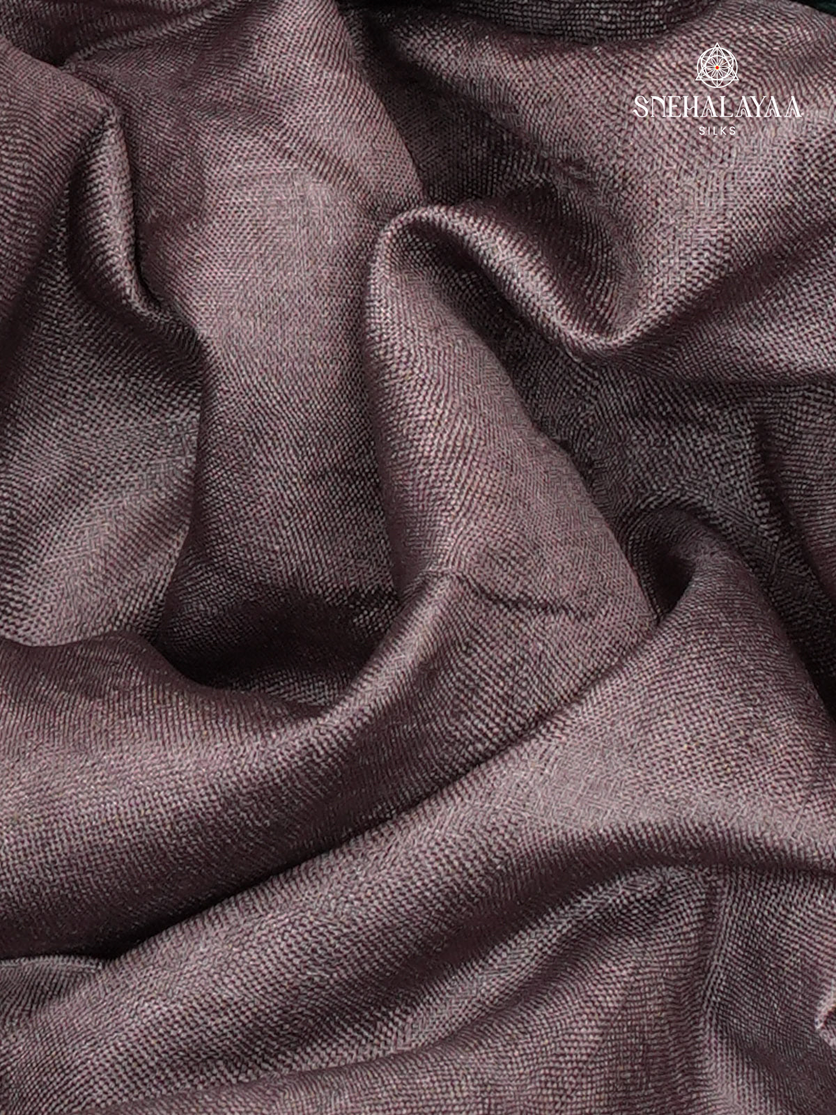 Grey Tussar Silk Saree