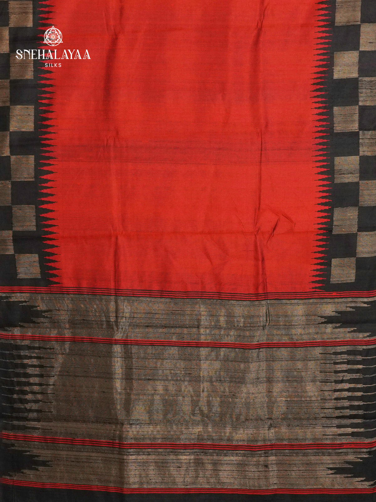 Rust Orange Dupion Silk Saree