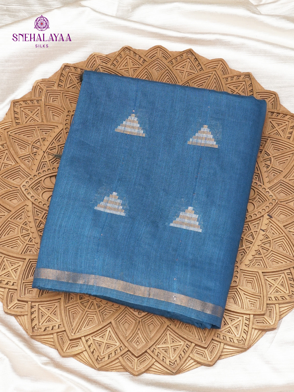 Blue Bamboo Silk Saree