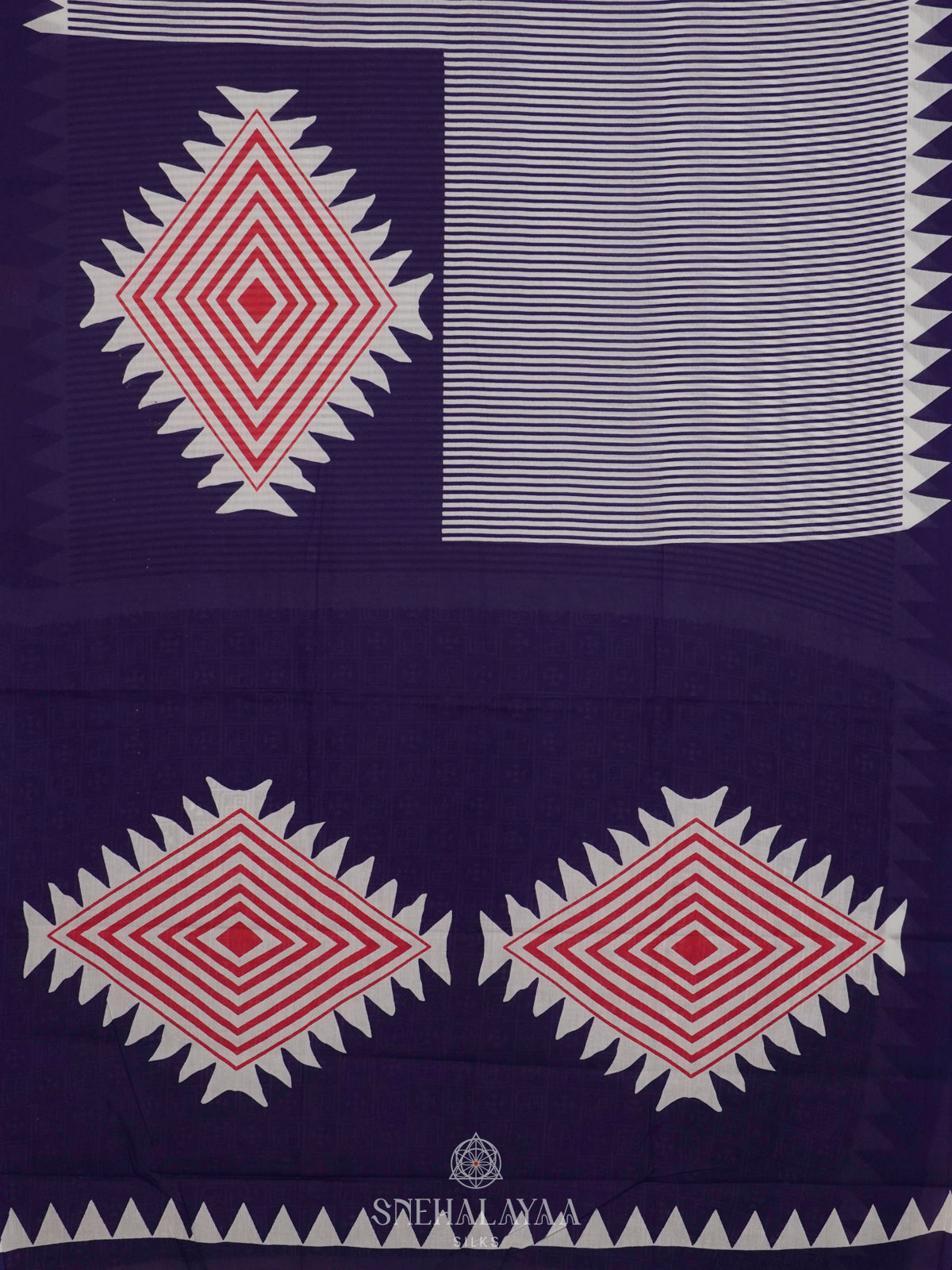 Navy Blue Jaipur Cotton Saree