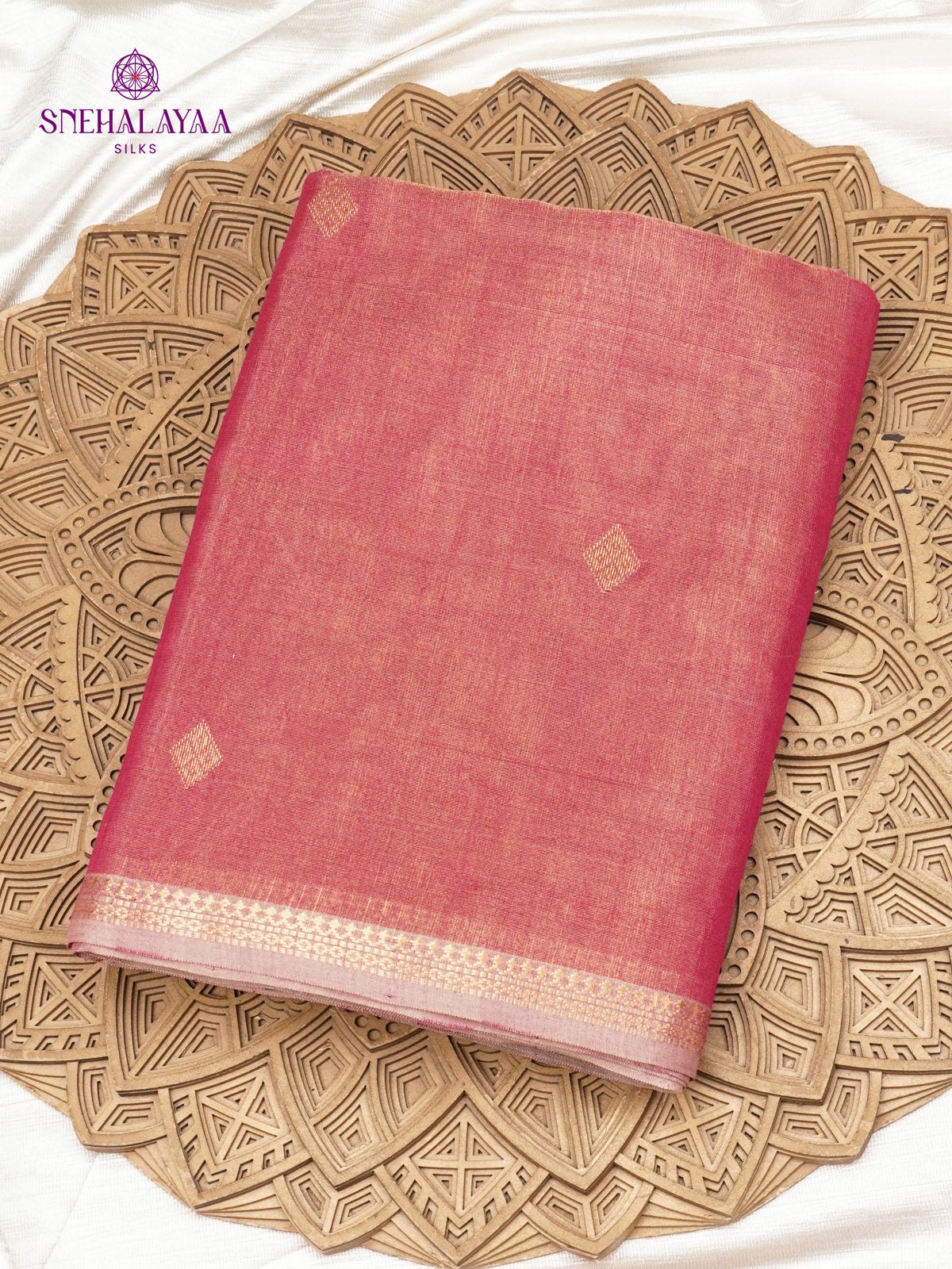 Pastle Pink Maheshwari Silk Cotton Saree