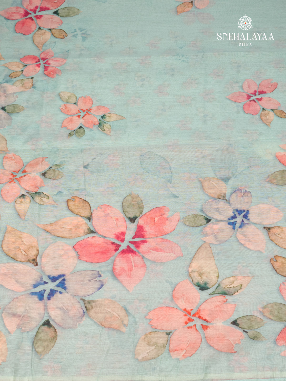 Seafoam Green Linen Saree