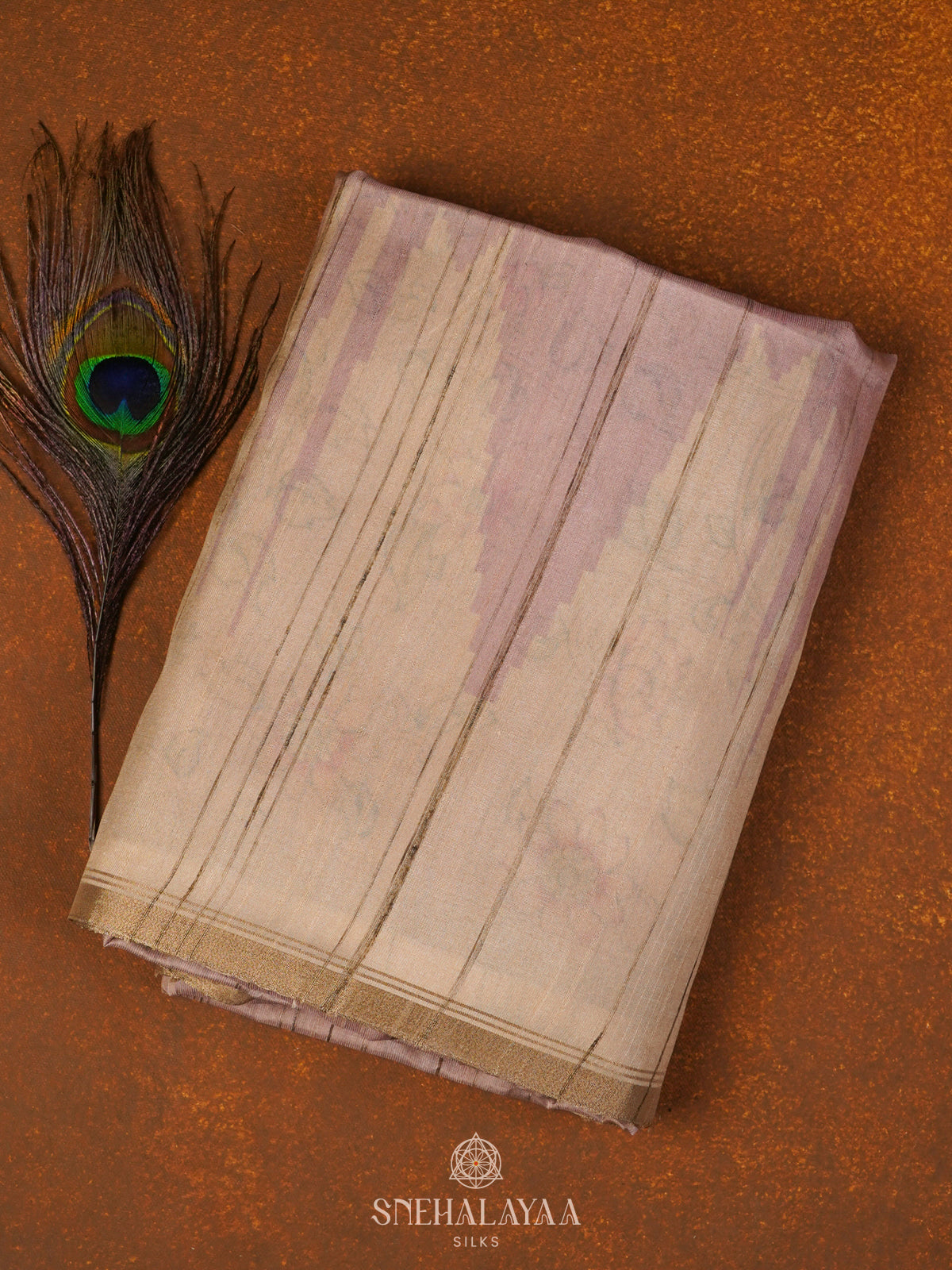 Pale Pink Tussar Saree