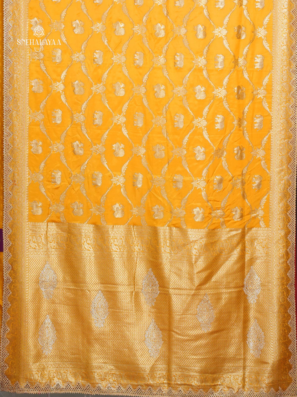 Mango Yellow Designer Saree