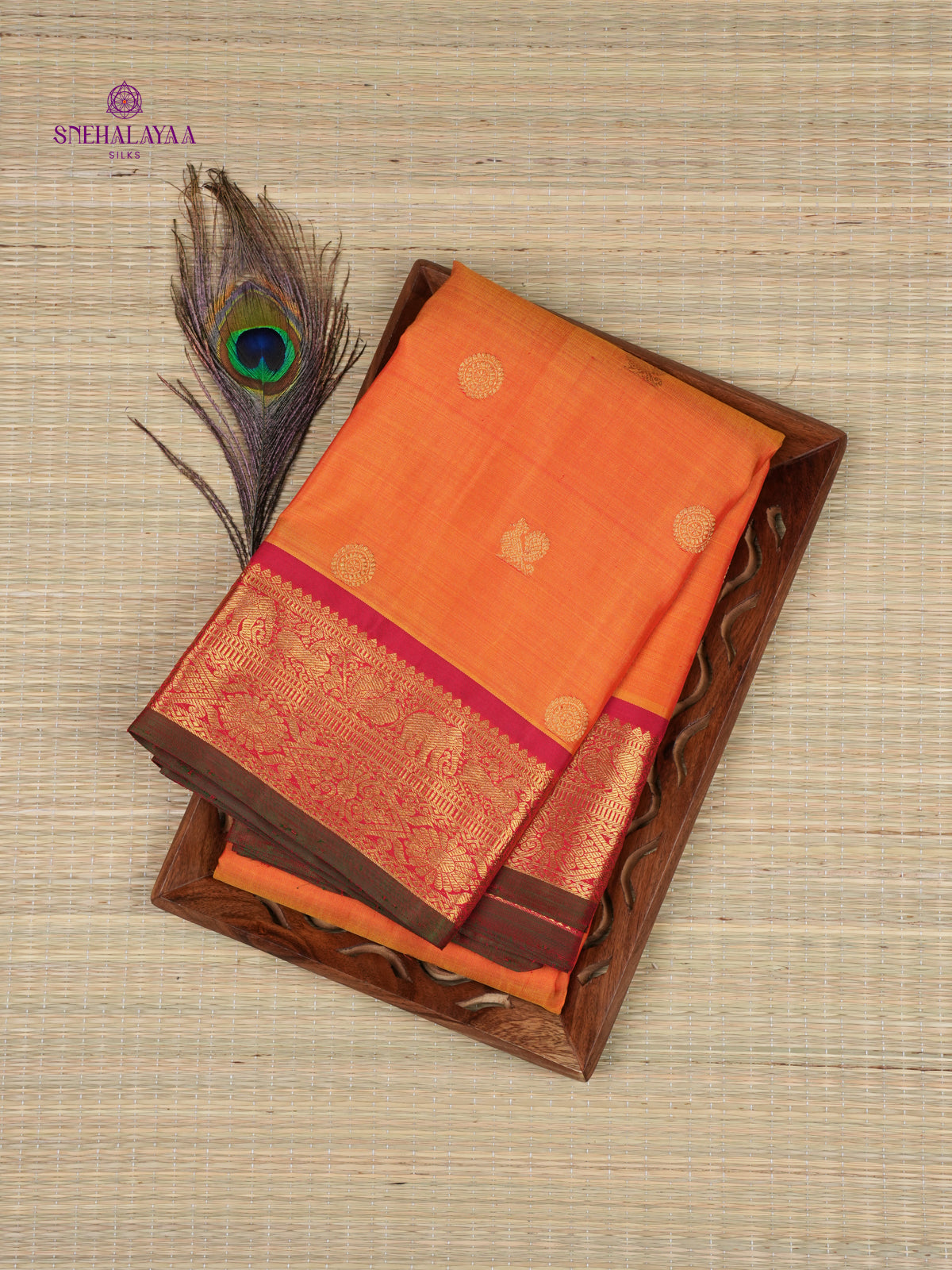 Orange Kanjivaram Silk Saree