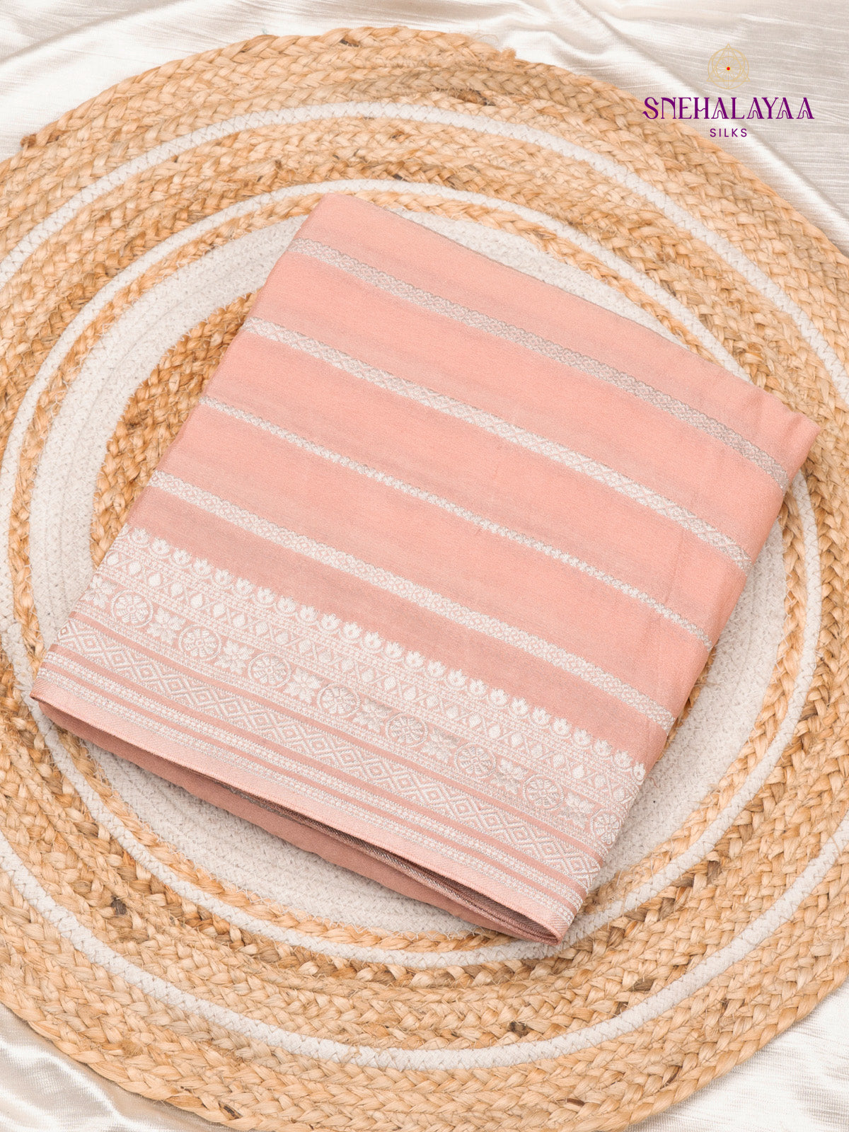 Light Pink Banaras Crepe Saree