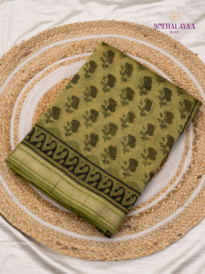 Green Chanderi Saree