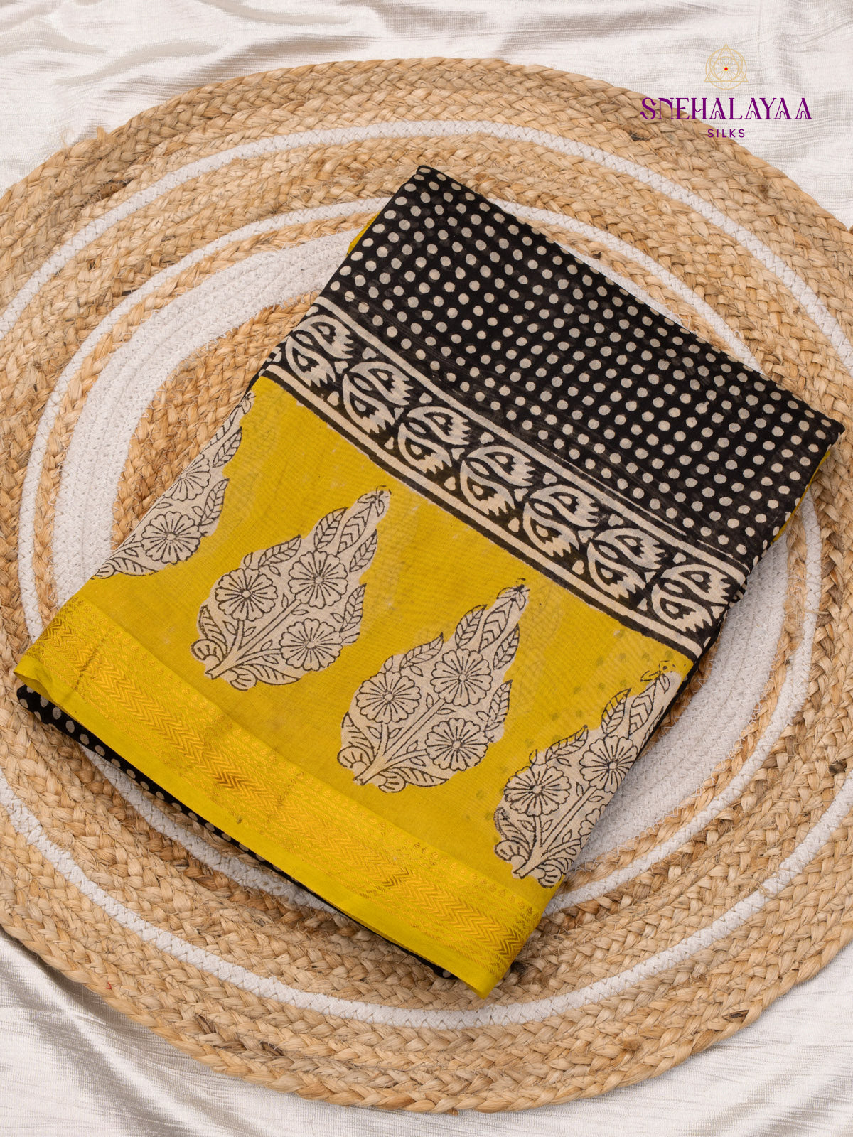 Black Chanderi Saree