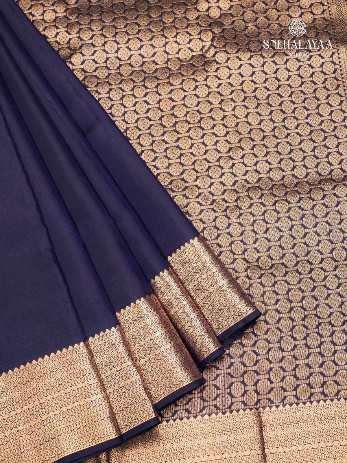 Navy Blue Kanjivaram Silk Saree