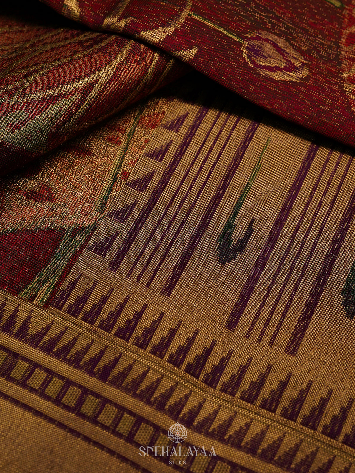 Maroon Kanjivaram Silk Saree