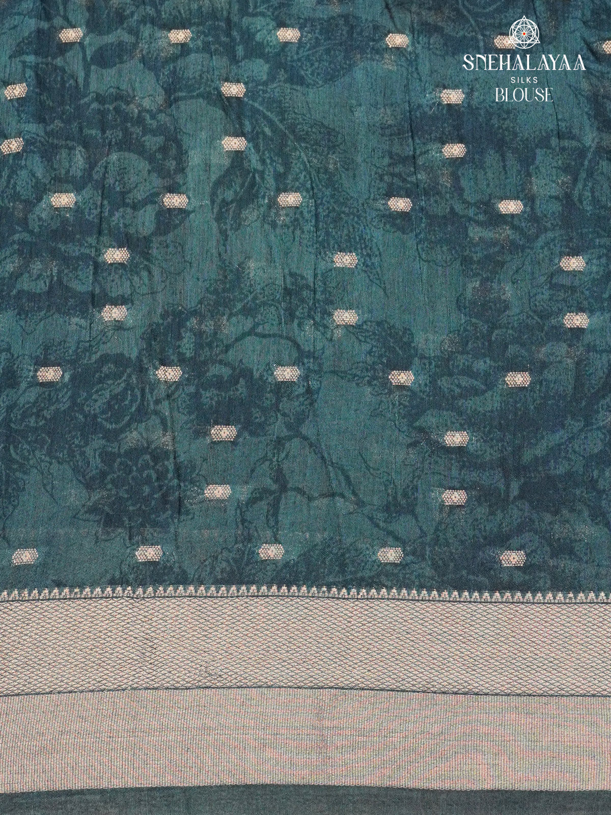 Muted Teal Chanderi Saree