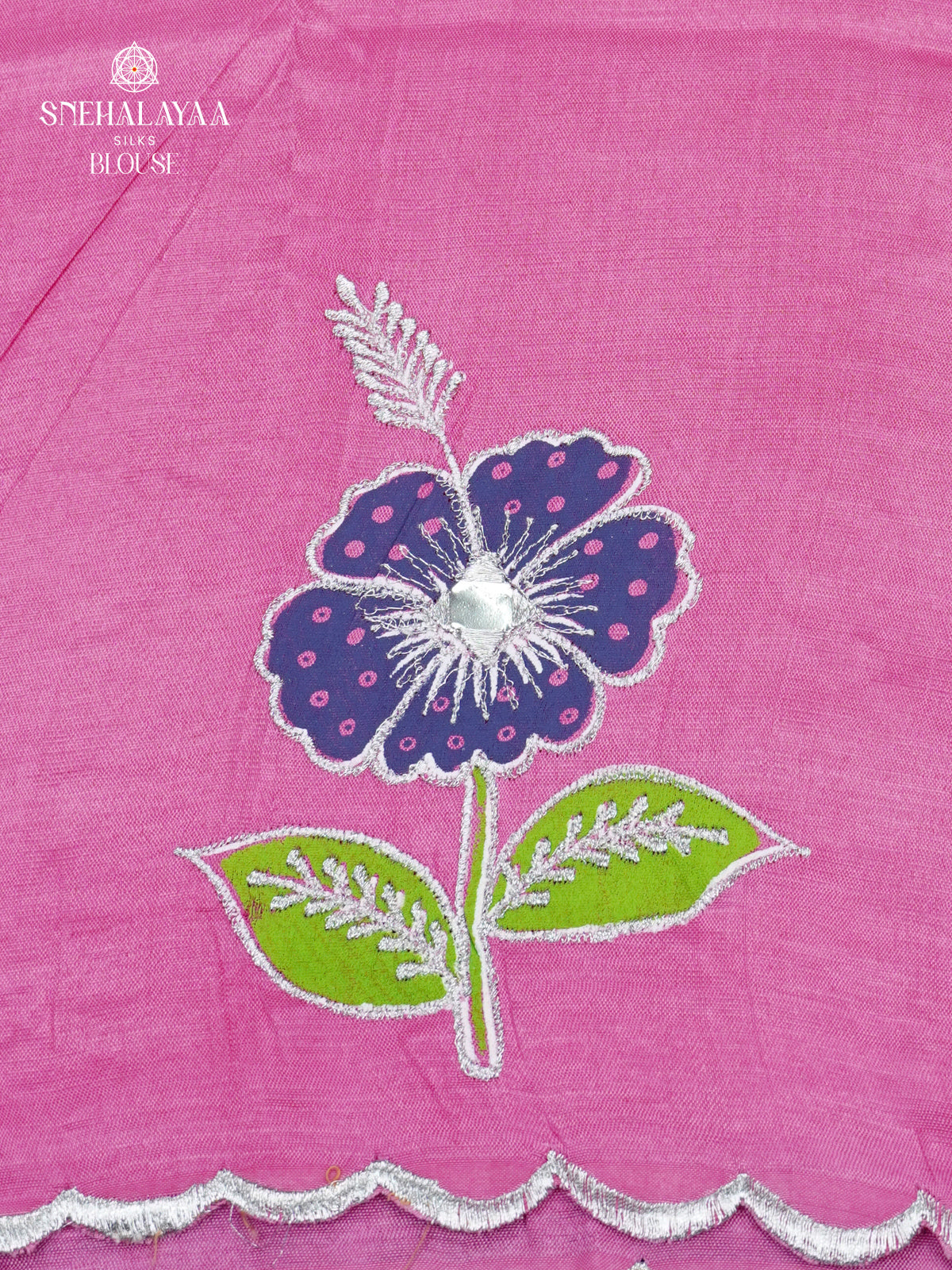 Baby Pink Mangalagiri Silk Cotton Saree with Bandhani Design