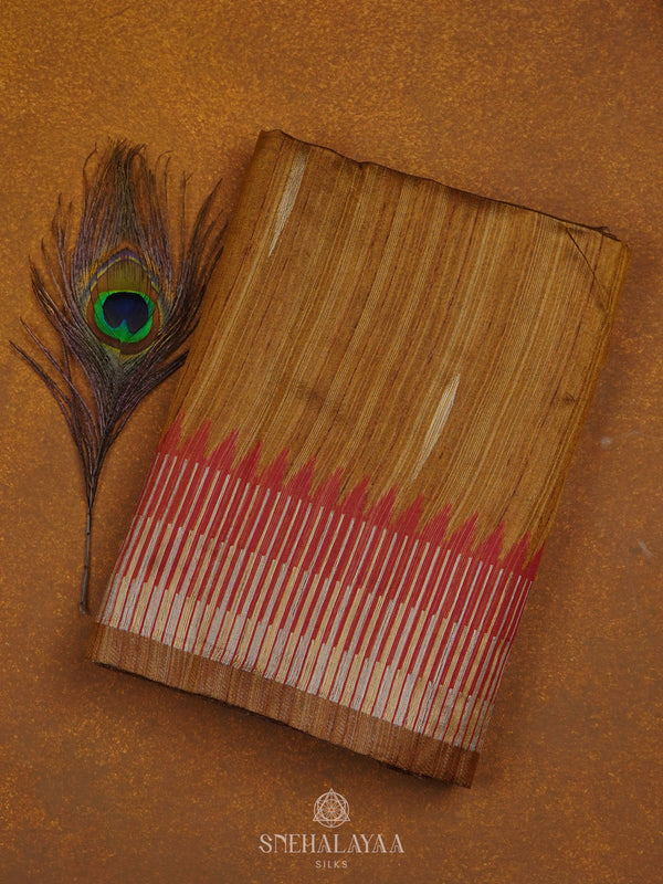 Mustard Munga Tussar Saree