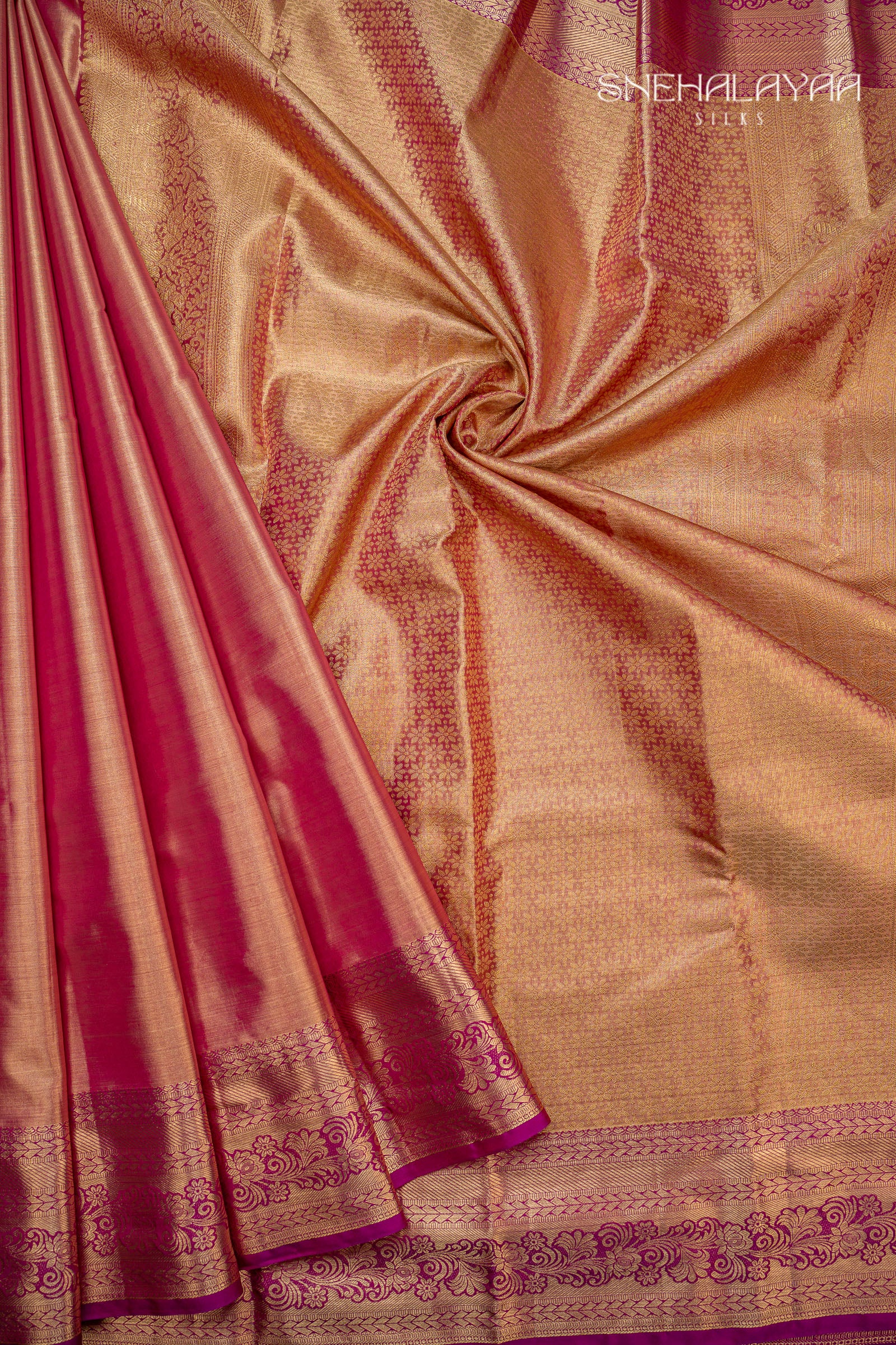 Magenta Kancheevaram Tissue Silk Saree